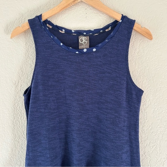 Anthropologie navy blue tiered sleeveless blouse womens size medium - Picture 7 of 7